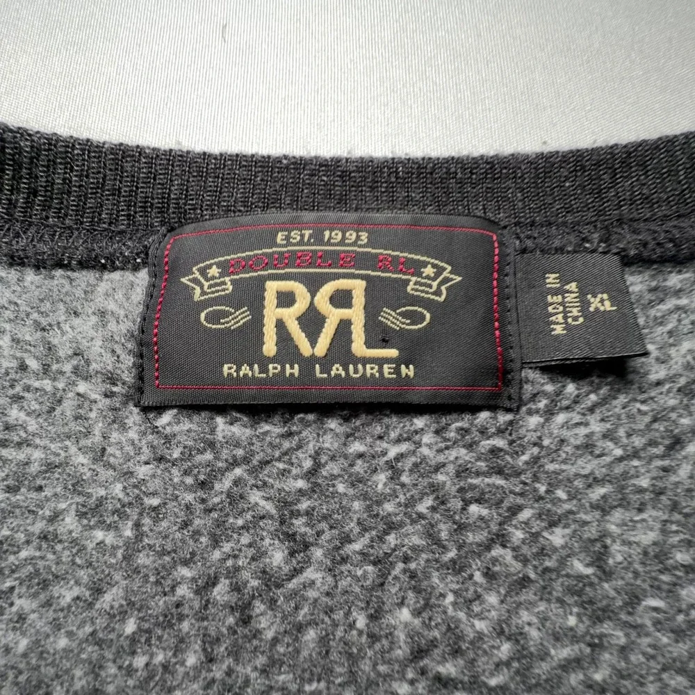 RRL Double RL Sweatshirt Mens XL Grey Marled Cotton Fleece Crewneck Americana - Picture 7 of 15